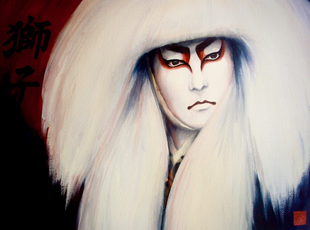 White Kabuki Lion - Rochelle Heywood